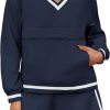 Womens 2 Piece Outfits Long Sleeve V Neck Sweatshirt High Waist Running Shorts Sets Loose Fall Workout Tracksuits