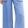 Ruffled Wide-Leg Jeans
