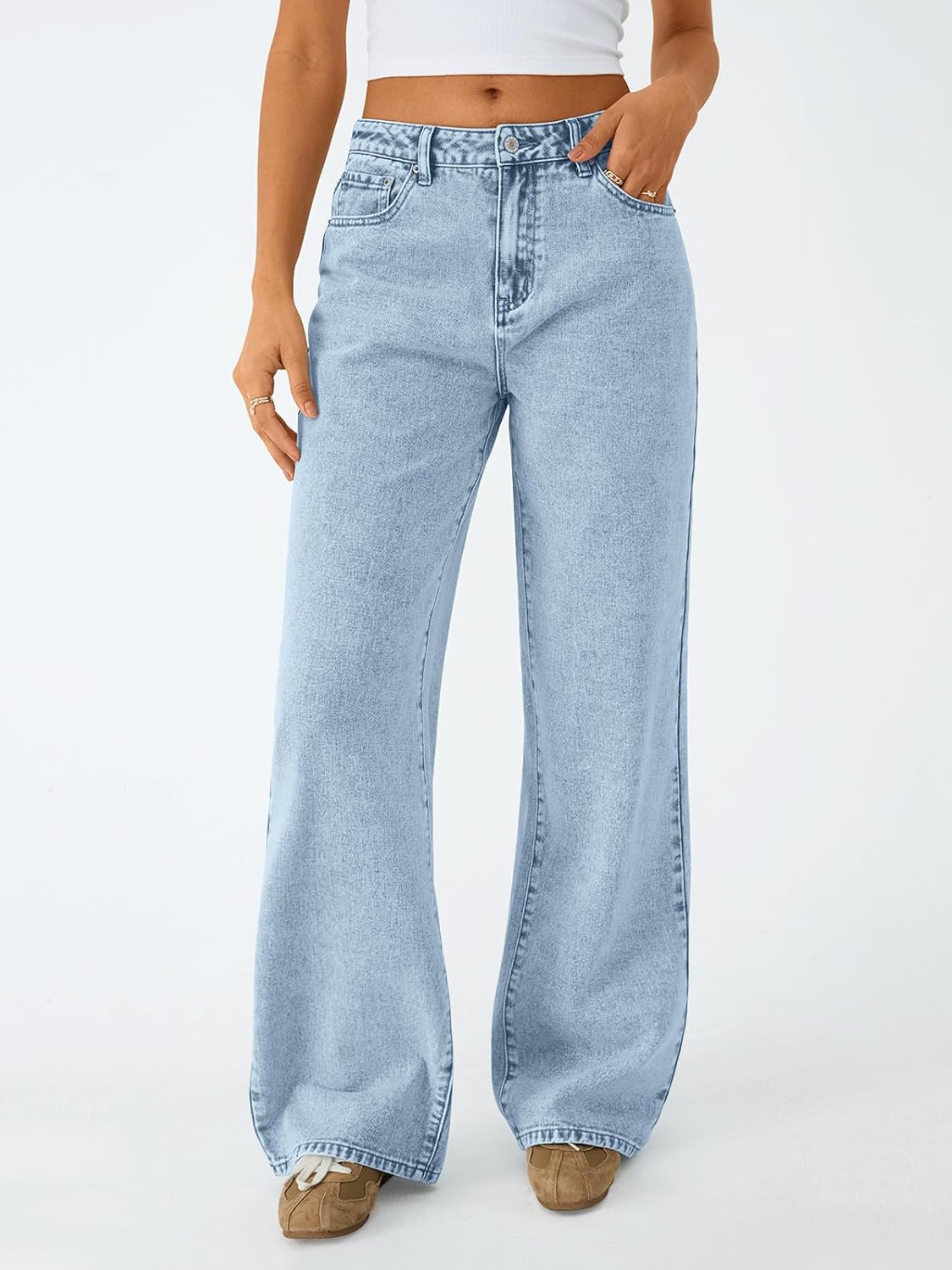High-Waisted Stretch Straight-Leg Jeans - Image 2