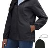 Women's Lightweight Packable Waterproof Hooded Rain Jacket