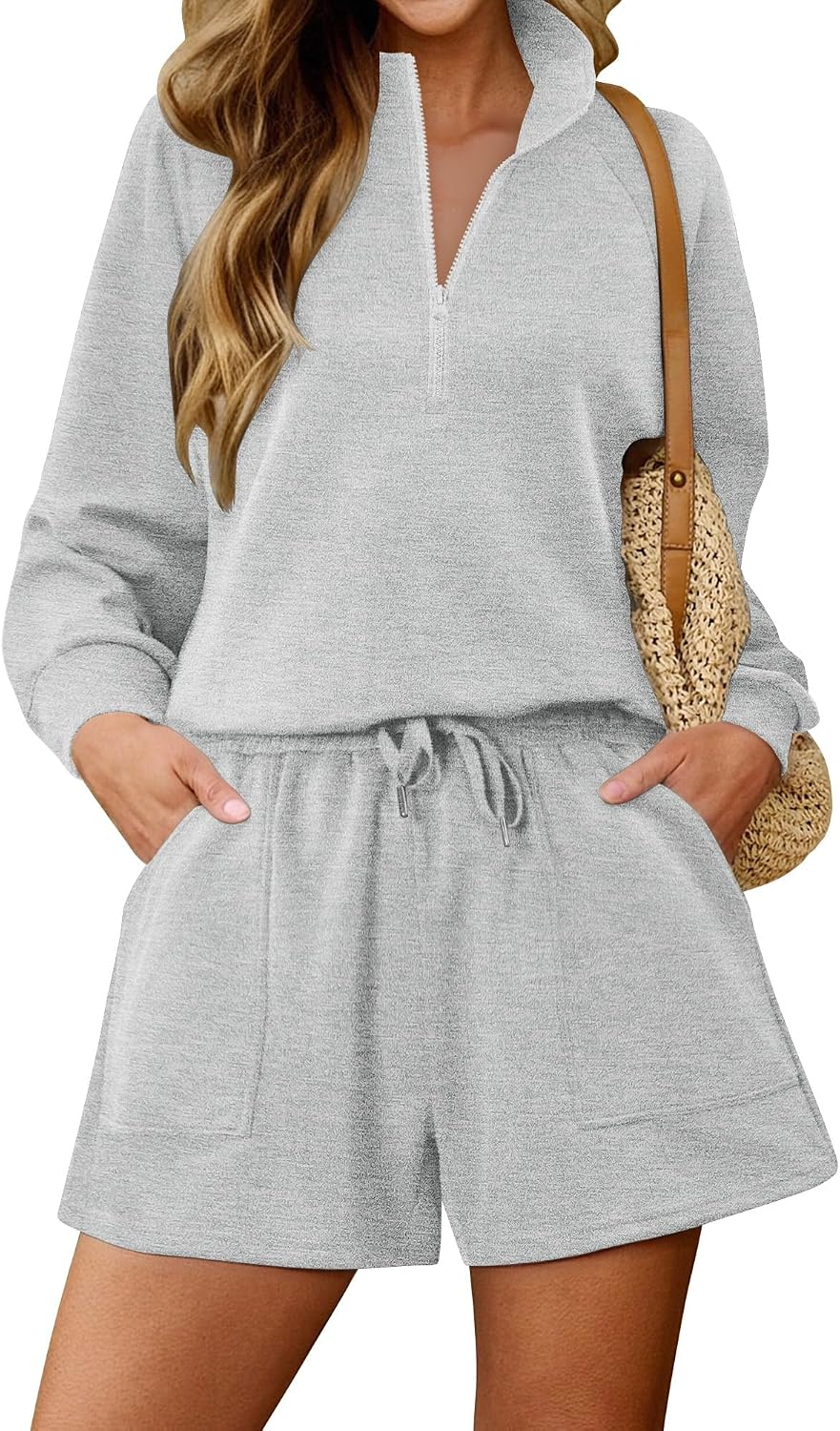 2 Piece Sets for Women Sweatsuit Casual Tracksuits Long Sleeve Tops and Shorts 2026 Lounge Outfits - Image 2