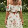 Off-Shoulder Floral Ruffled Mini Dress